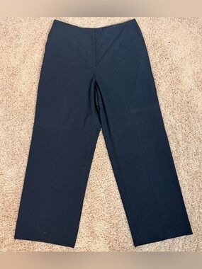 Talbots Black Women’s Wide Straight Leg Career Office Work Pants Classic Casual